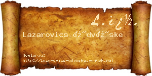 Lazarovics Üdvöske névjegykártya